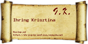 Ihring Krisztina névjegykártya