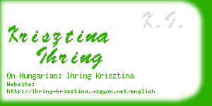 krisztina ihring business card